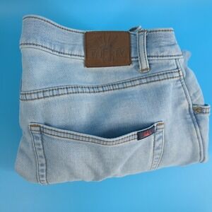 Faherty Brand Mens Light Wash Stretch Denim Jeans Size 33 x 28 Indigo Blue